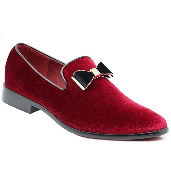 Alberto F Other - Men's Vintage Bow Tie Velvet Dress Loafers Slip On Fashion Shoes Classic Tuxedo
